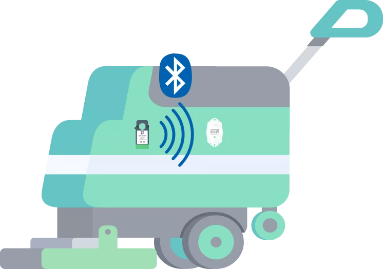 cleaning machine with sensolus current sensor